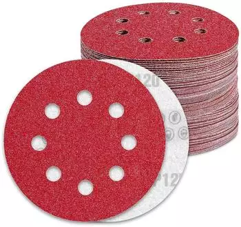 LuxusKollektion Schleifscheiben 125mm Klett P120 8-Loch f&uuml;r Exzenterschleifer (100 St&uuml;ck)