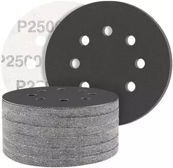 LuxusKollektion Schleifscheiben 125mm Siliciumcarbid Klett 8-Loch K&ouml;rnung 2500, 50 St&uuml;ck