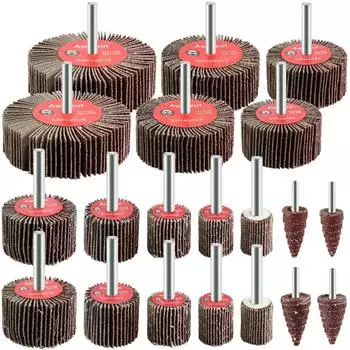 LuxusKollektion F&auml;cherschleifer-Set Korn 80, 6mm Schaft, 20 St&uuml;ck