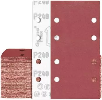 LuxusKollektion Schleifpapier Klett 93x185mm P240 8-Loch, 80 St&uuml;ck