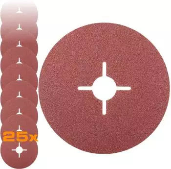 RHODIUS Fiberscheibe 125mm Körnung 80, 25 Stück (300063)