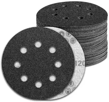 LuxusKollektion Nassschleifpapier 125mm Klett 8-Loch K&ouml;rnung 120 Siliziumkarbid (G120)