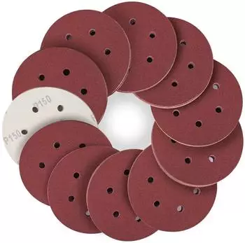 LuxusKollektion Schleifscheiben 150mm Klett 6-Loch P150, 50 St&uuml;ck