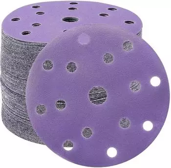 LuxusKollektion Schleifscheiben Klett 150mm Keramik K&ouml;rnung 120 15-Loch, 50 St&uuml;ck