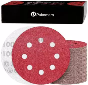LuxusKollektion Schleifscheiben 125mm Klett P100 8-Loch f&uuml;r Exzenterschleifer (100er-Pack)