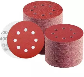 LuxusKollektion Schleifscheiben 125mm Klett, K&ouml;rnung 400, 8-Loch, 110 St&uuml;ck