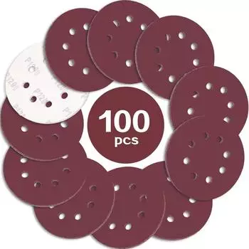 LuxusKollektion Schleifscheiben 125mm Klett 8-Loch P1200 f&uuml;r Exzenterschleifer, 100 St&uuml;ck