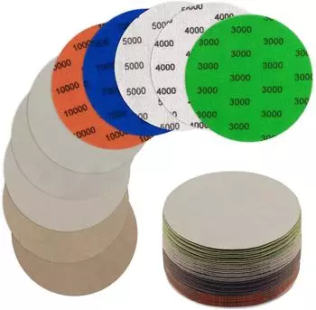 LuxusKollektion Klett-Schleifpapier 125mm K&ouml;rnung 3000-10000, Nass/Trocken, 25 St&uuml;ck