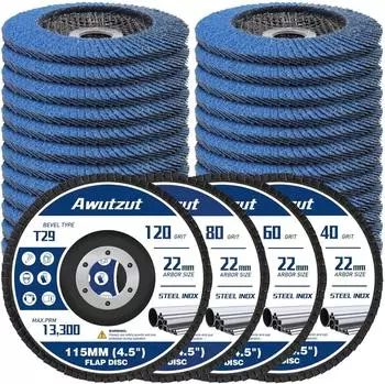 LuxusKollektion F&auml;cherschleifscheiben 115mm, gemischte K&ouml;rnung K40-K120, 24-St. (T29)
