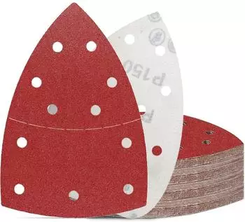 LuxusKollektion Dreieck-Schleifpapier Klett K&ouml;rnung 150, 11 Loch, 50 St&uuml;ck