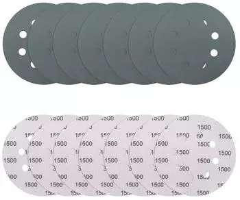 LuxusKollektion Schleifscheiben 125mm Klett K&ouml;rnung 1500 8-Loch Nass & Trocken