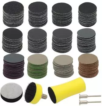LuxusKollektion Schleifscheiben-Set 185-tlg. 25mm Klett K&ouml;rnung 60-10000 Nass & Trocken