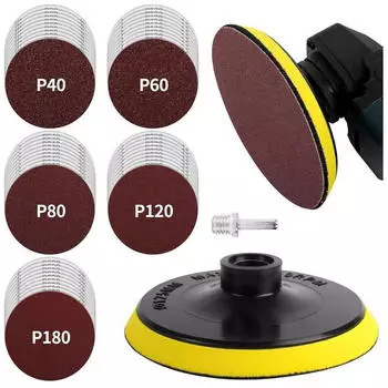 LuxusKollektion Schleifscheiben-Set 125mm Klett, M14, 50 St&uuml;ck, K&ouml;rnung 40-180