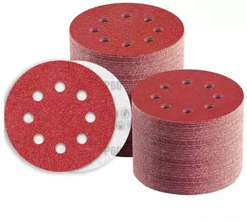 LuxusKollektion Schleifscheiben 125mm Klett, K&ouml;rnung 60, 8-Loch, 80 St&uuml;ck