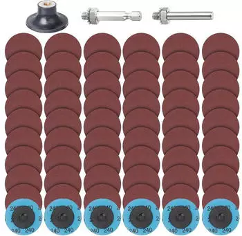 LuxusKollektion Roloc Schleifscheiben-Set 50mm K&ouml;rnung 240, 63-teilig