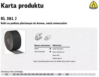 Klingspor Schleifrolle KL381J Segeltuchr&uuml;cken 150mm Korn 24 30m (266171)