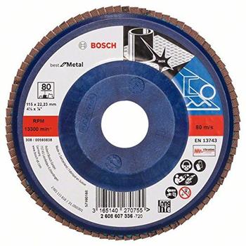 Bosch Blue Metal-top Ø 115 mm Korn 80, gerade, Kunststoff (2 608 607 336)