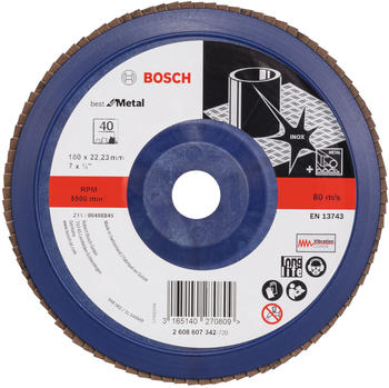 Bosch Blue Metal-top Ø 180 mm Korn 40, gerade, Kunststoff (2 608 607 342)