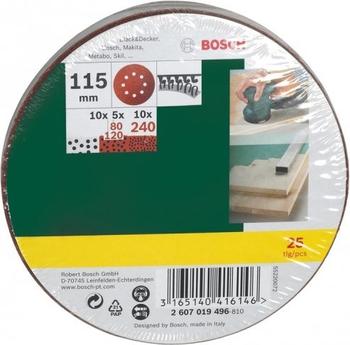Bosch Zubehör 2607019496 25-teiliges Schleifblatt-Set für Exzenterschleifer Ø 115 mm Körnung 80 - 240 11