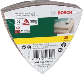 Bosch 2607019487 25-teiliges Schleifblatt-Set für Delta-Schleifer Körnung 40