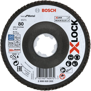 Bosch X571 Best for Metal X-Lock K80 125mm gewinkelt (2608619203) (10 Stk.)