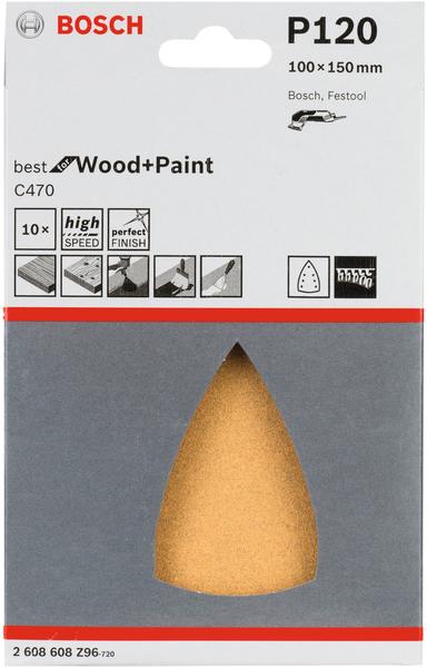 Bosch C470 Best for Wood and Paint - K120 100 x 150 - 10er Pack (2608608Z96)