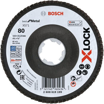 Bosch X571 Best for Metal K80 115mm gewinkelt (2608619199) (10 Stk.)