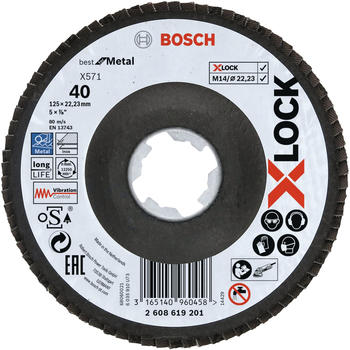 Bosch X571 Best for Metal K40 125mm gewinkelt (2608619201) (10 Stk.)