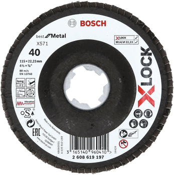 Bosch X571 Best for Metal K40 115mm gewinkelt (2608619197) (10 Stk.)