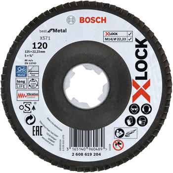 Bosch X571 Best for Metal K120 125mm gewinkelt (2608619204) (10 Stk.)