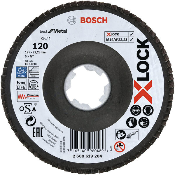 Bosch X571 Best for Metal K120 125mm gewinkelt (2608619204) (10 Stk.)