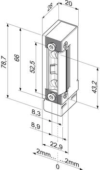 effeff Fluchttüröffner 332 RR ohne Stulp (332.80------F91)