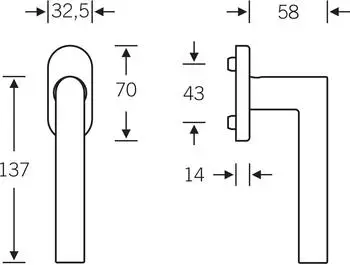 FSB Fenstergriff 34 1076 81415 abschlie&szlig;bar, ovale Rosette, Aluminium schwarz matt (0 34 1076 81415 0810)