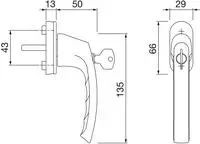 HOPPE Fenstergriff LI&Egrave;GE sperrbar - Vierkantstift:7 x 32 ; silber eloxiert