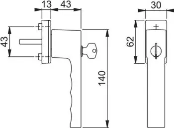 Hoppe Toulon Fenstergriff abschlie&szlig;bar, Sperrzylinder TBT, VK 7x43mm, schwarz matt (11864370)