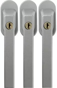 ABUS FG110 Abschlie&szlig;barer Fenstergriff gleichschlie&szlig;end 3er Set, silber (FG110)