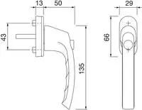 HOPPE Fenstergriff LI&Egrave;GE mit Druckknopf - schwarz matt , 7 x 40 mm , 7 x 40...
