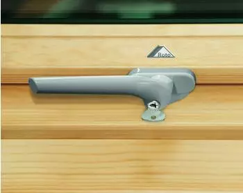 Roto Fenstergriff Dachfenster R3/R4/R7 abschlie&szlig;bar, Kindersicherung, Silber (TS897040)