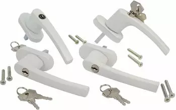 Mannesmann Sicherheits-Fenstergriff abschlie&szlig;bar, wei&szlig;, 4er-Set (M41131)