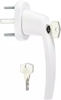 Sotech Fenstergriff abschlie&szlig;bar 45&deg; Raster Aluminium wei&szlig;, 5er-Set (AA13835-II)