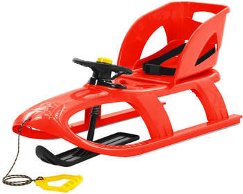 vidaXL Sleigh with Seat and Steering Wheel red (93728)