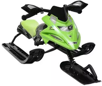 MUWO Snowglider Kinder-Lenkschlitten mit Bremse und Zugleine, grün