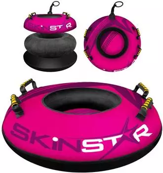 SkinStar Snow Tube aufblasbarer Schlitten, pink, Ø100cm (PINK-LILA-100)
