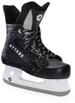 ATTABO Hockey Schlittschuhe Herren schwarz Größe Eishockey Schlittschuhe Schnürung Eislaufschuhe Herren Edelstahlklinge