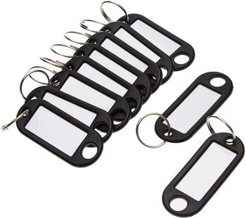 Wedo Schl&uuml;sselanh&auml;nger mit Ring 18 mm schwarz 10er-Pack (262101801)