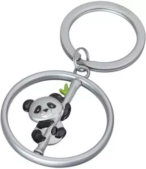Troika Spinning Panda Schlüsselanhänger Emaille, verchromt (KR25-08/MA)