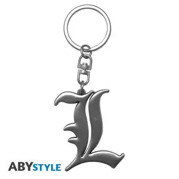 ABYstyle DEATH NOTE - 3D-Schlüsselanhänger „L Symbol" silber (ABYKEY194)