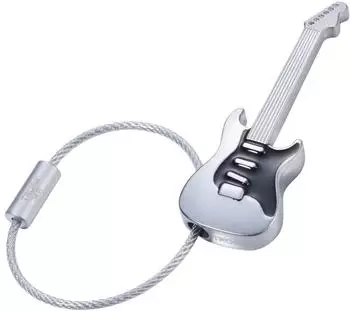 Troika Strat am Ring Schlüsselanhänger Gitarre, Metallguss/Emaille (KR17-38/MA)