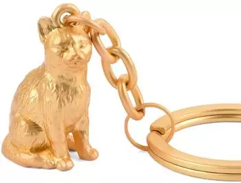 Troika Schlüsselanhänger Katze Cleopatra goldfarben, Metallguss (KR25-04/GO)