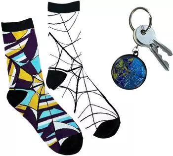 Blue Sky Studios Wednesday Socken & Schl&uuml;sselanh&auml;nger Set (WD717621)